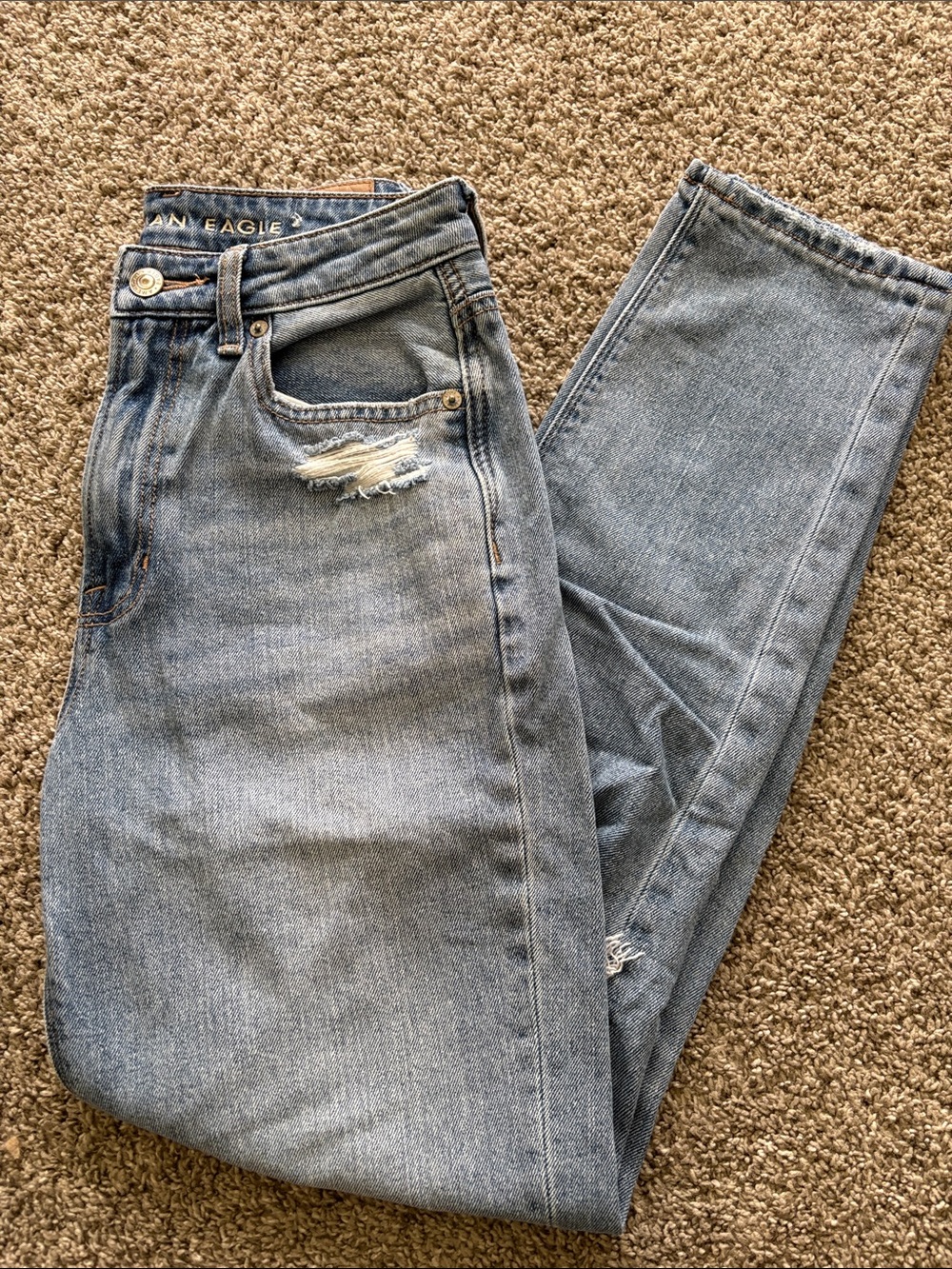 AEO Distressed Mom Jeans